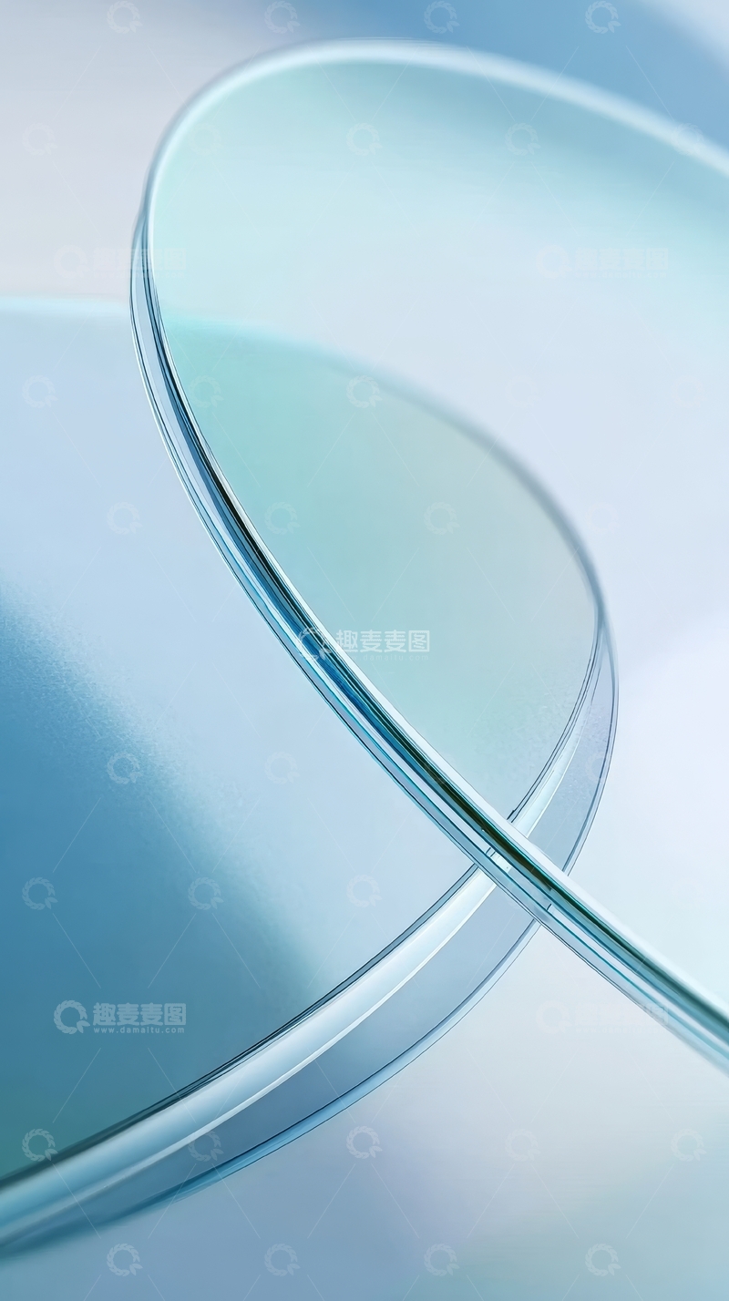 高清大图下载【趣麦麦图】透明玻璃片叠放特写