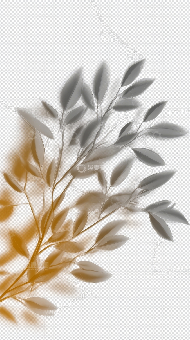 高清大图下载【趣麦麦图】枝叶渐变色彩图案