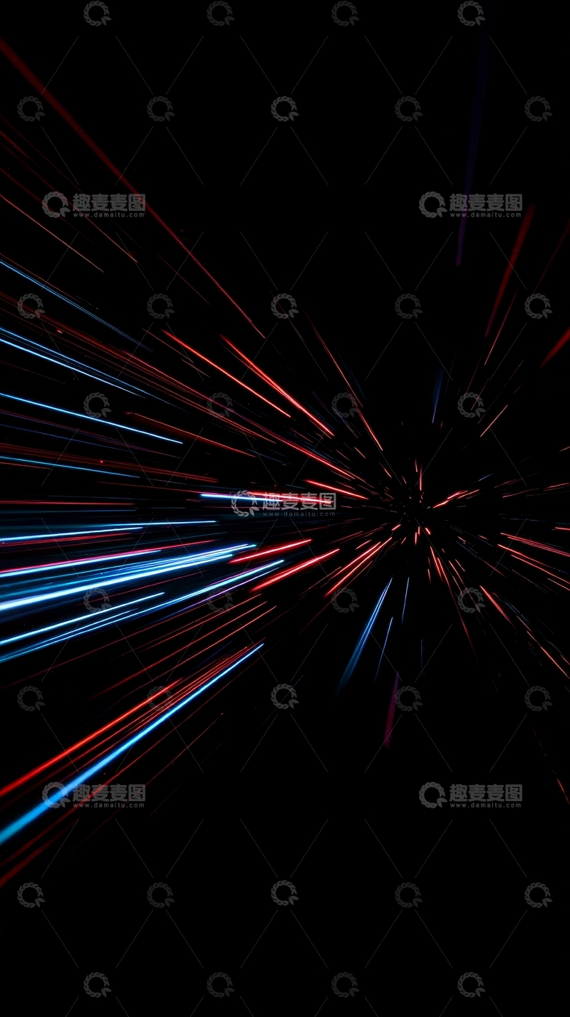 高清大图下载【趣麦麦图】彩色光线在黑暗中放射