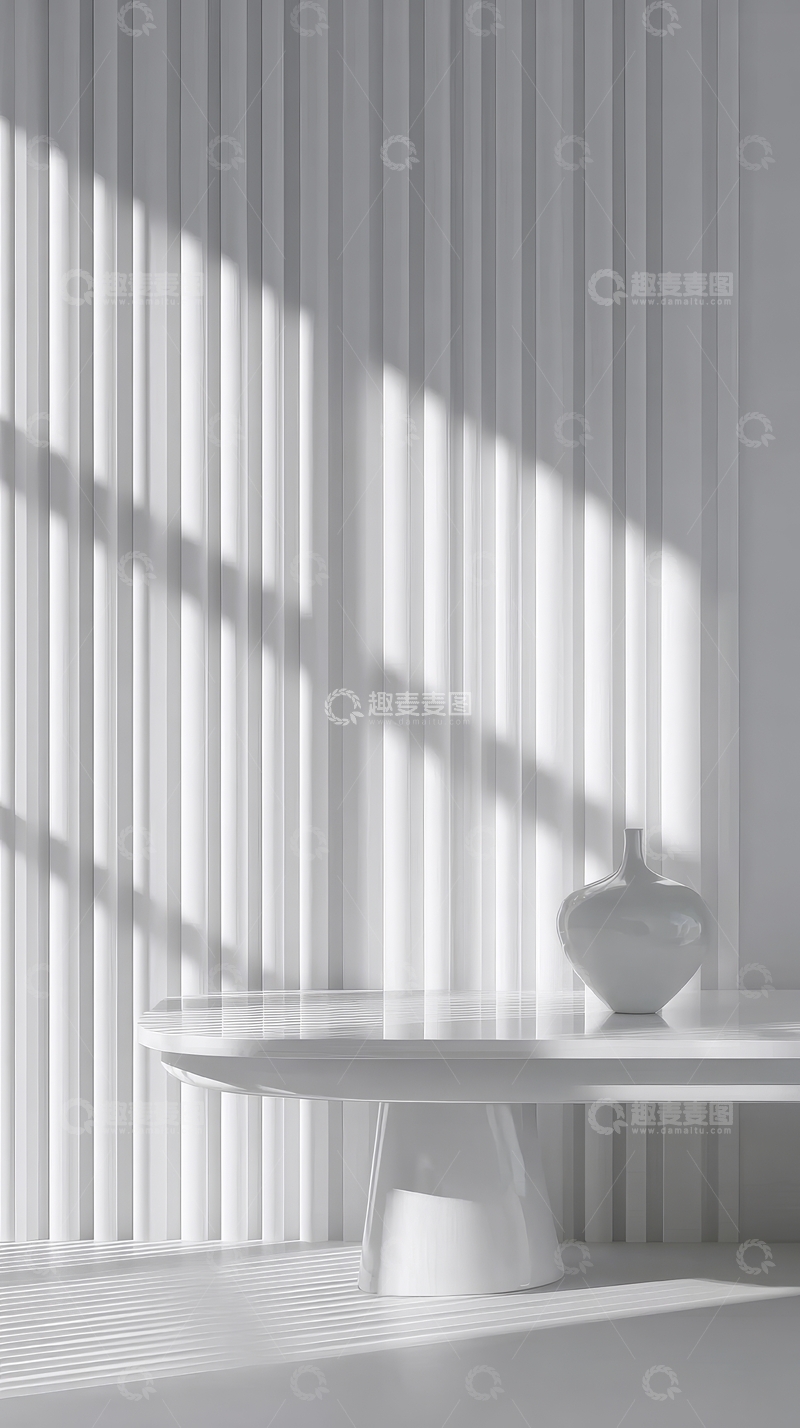 高清大图下载【趣麦麦图】白色条纹墙前的简约台面