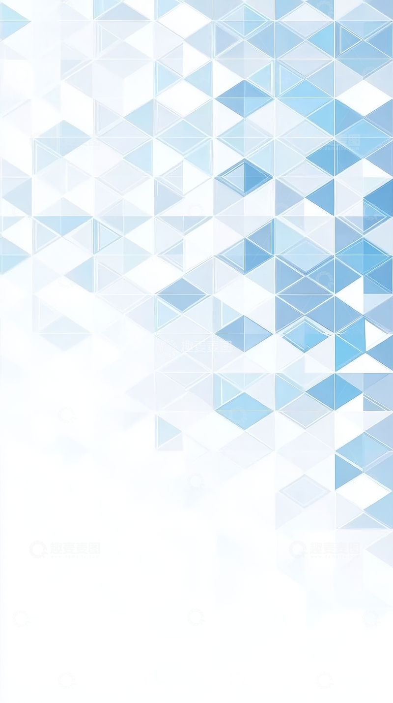 高清大图下载【趣麦麦图】蓝色几何三角形图案背景