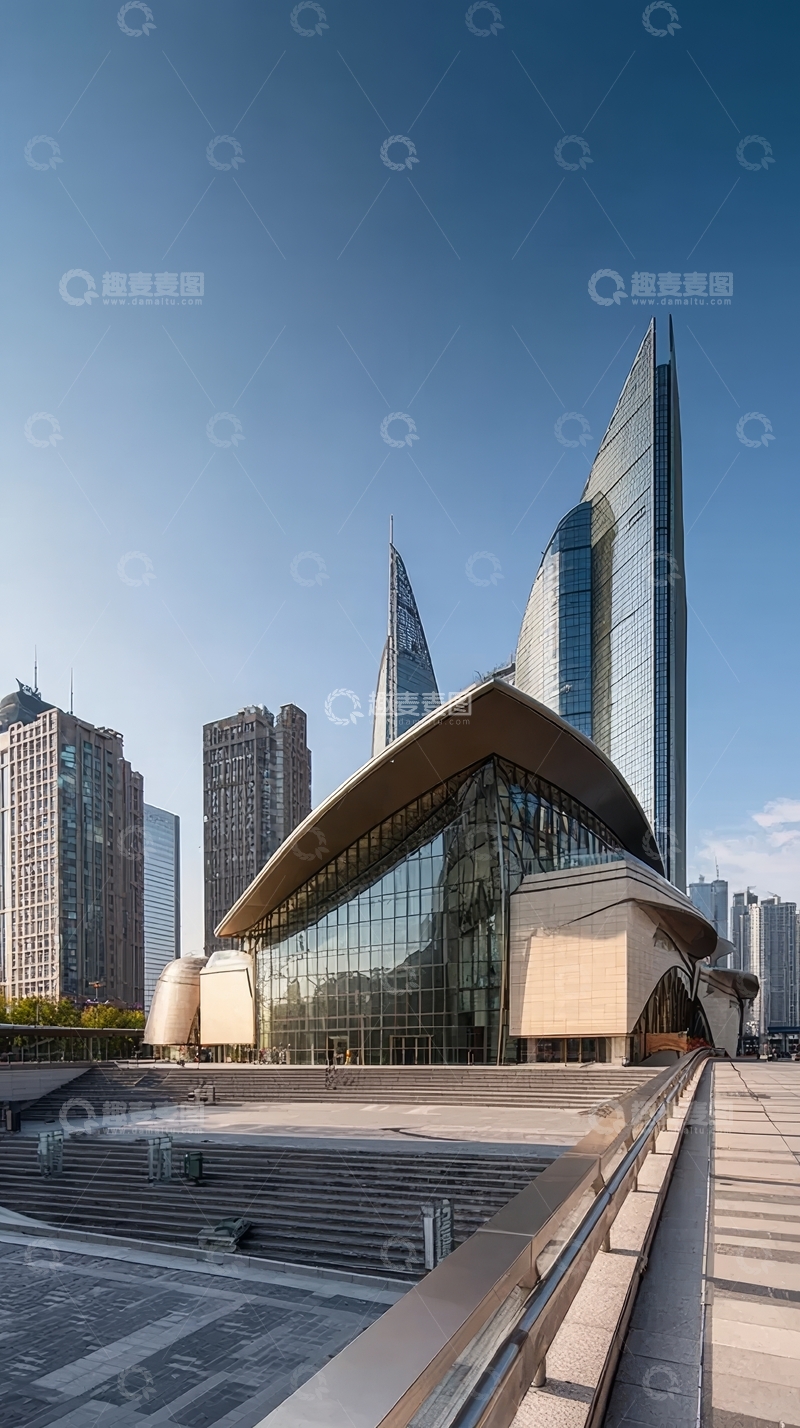 高清大图下载【趣麦麦图】现代建筑群与玻璃幕墙设计