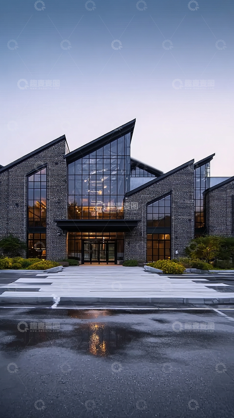 高清大图下载【趣麦麦图】现代建筑外观夜景