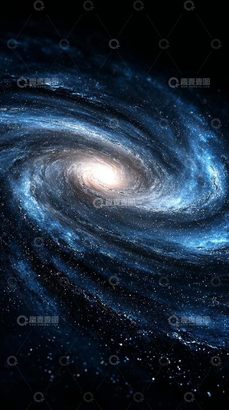 高清大图下载【趣麦麦图】螺旋星系在宇宙中旋转