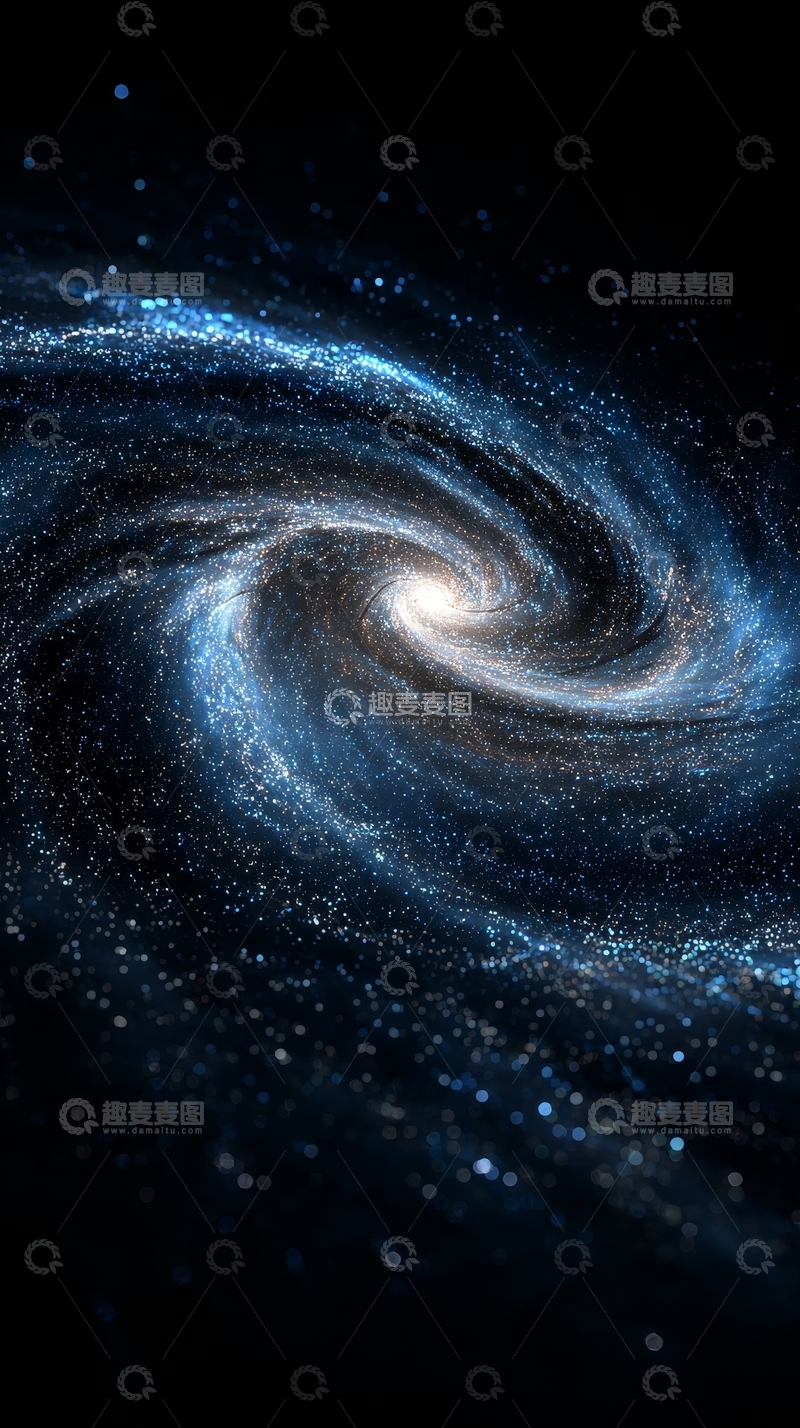 高清大图下载【趣麦麦图】螺旋星系在宇宙中旋转