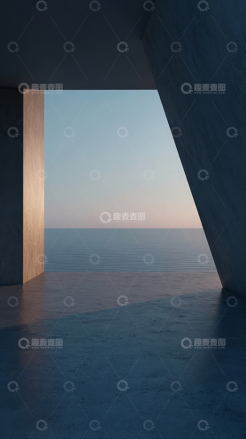 高清大图下载【趣麦麦图】建筑框架中的海景