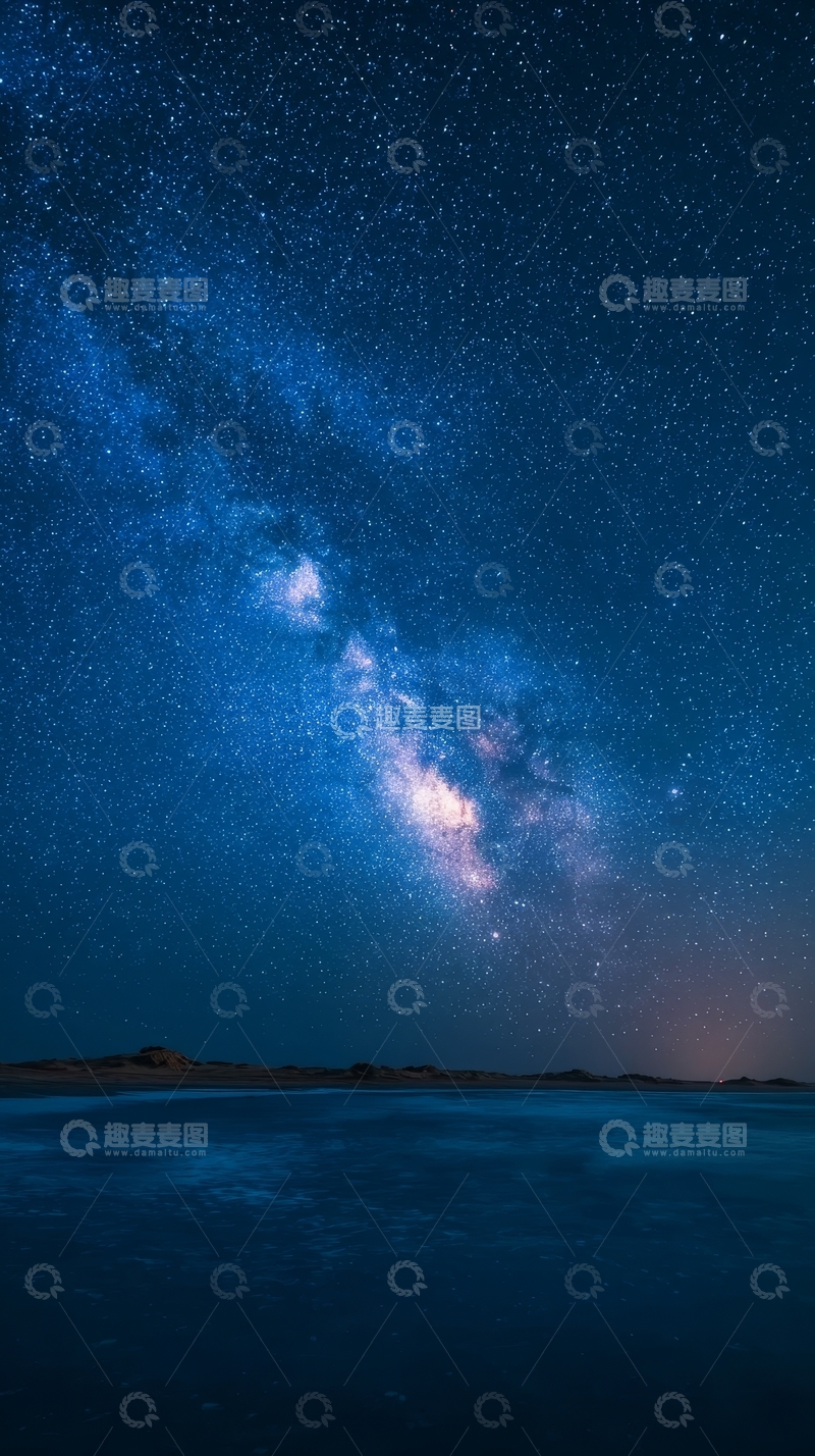高清大图下载【趣麦麦图】夜空银河映照湖面