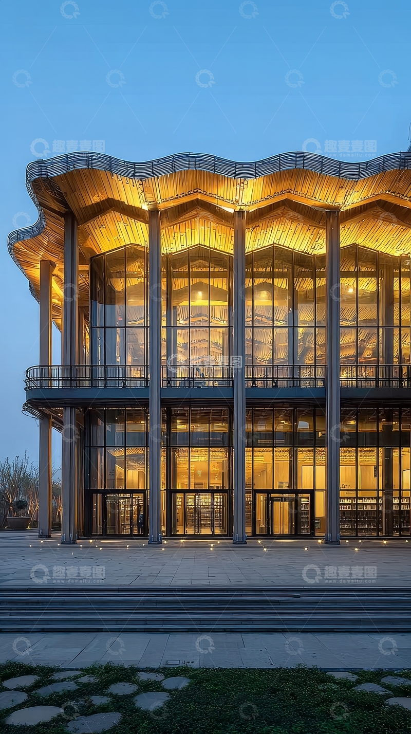 高清大图下载【趣麦麦图】现代建筑夜景灯光照明