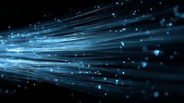 蓝色光束在黑暗中流动