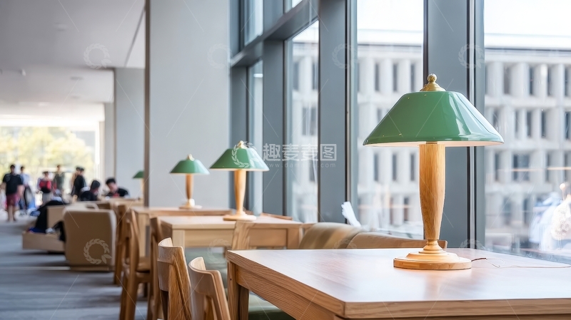 高清大图下载【趣麦麦图】明亮的室内阅读区