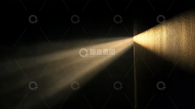 高清大图下载【趣麦麦图】-光线穿过黑暗空间形成光束