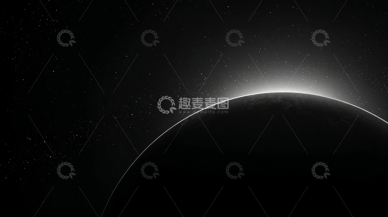 高清大图下载【趣麦麦图】星球边缘的光芒照亮黑暗宇宙