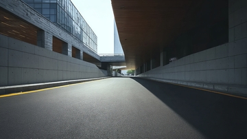 现代建筑下的城市通道