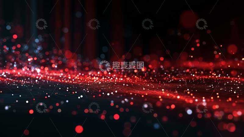 高清大图下载【趣麦麦图】红色光点在黑暗中流动