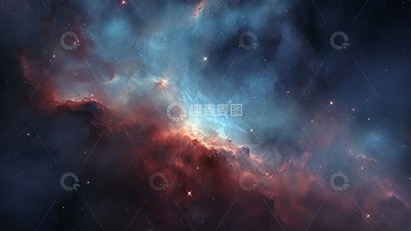 高清大图下载【趣麦麦图】宇宙星云中的彩色气体云