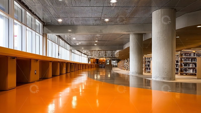 高清大图下载【趣麦麦图】现代图书馆内部空间