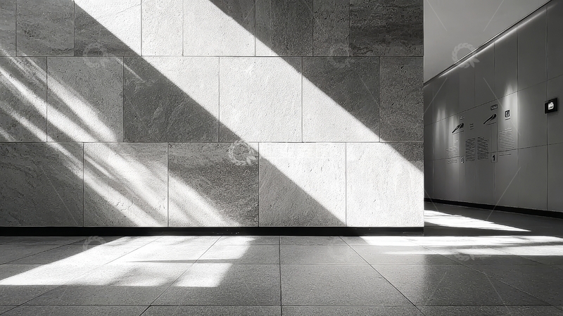 高清大图下载【趣麦麦图】光影交错的现代建筑内部