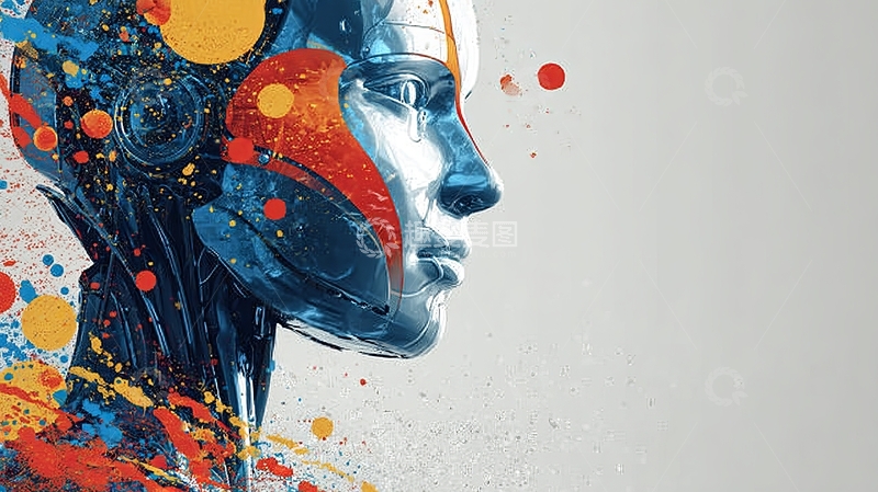 高清大图下载【趣麦麦图】抽象艺术风格的人脸侧影