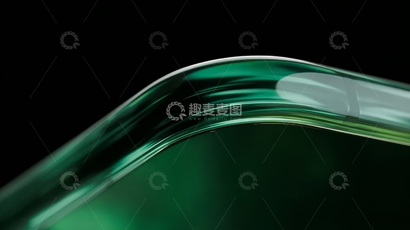 高清大图下载【趣麦麦图】绿色玻璃曲面特写