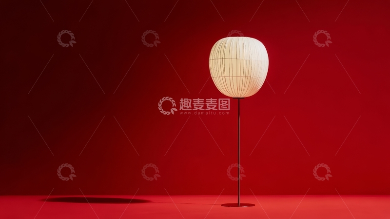 高清大图下载【趣麦麦图】红色背景上的白色球形灯