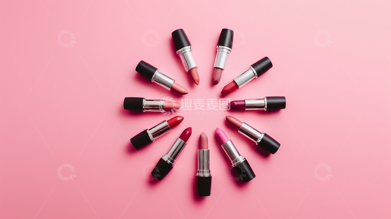 高清大图下载【趣麦麦图】多支口红排列成圆形图案