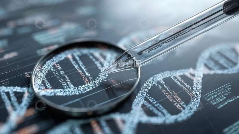 高清大图下载【趣麦麦图】显微镜观察DNA双螺旋结构