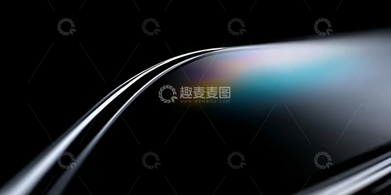 高清大图下载【趣麦麦图】黑色背景上的光滑曲线光效