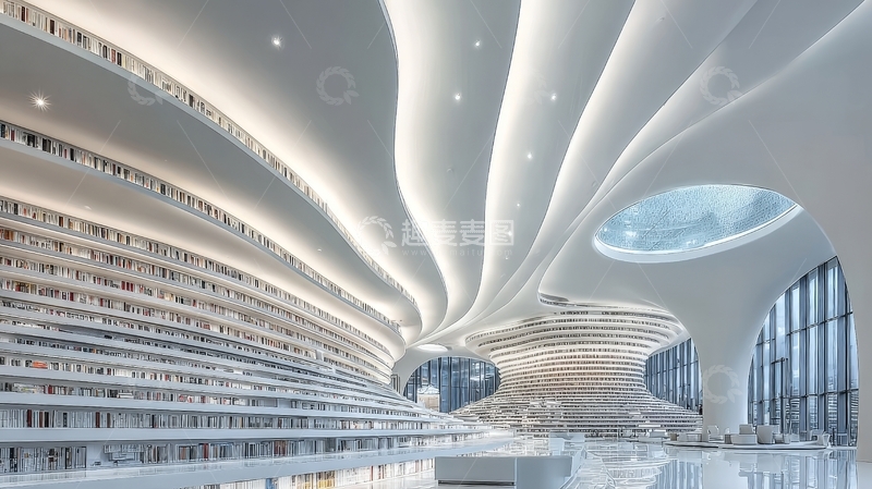 高清大图下载【趣麦麦图】现代图书馆内部空间设计