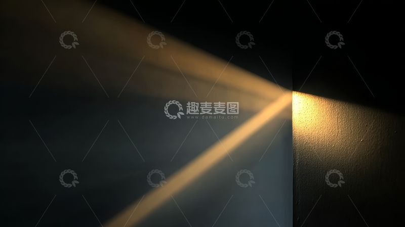 高清大图下载【趣麦麦图】-光线从角落投射形成光束