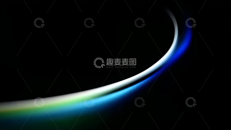 高清大图下载【趣麦麦图】彩色光弧在黑暗背景中弯曲
