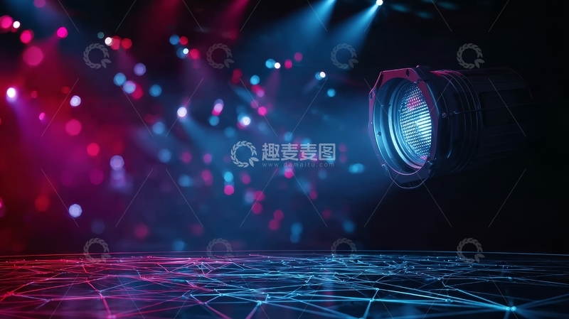 高清大图下载【趣麦麦图】舞台灯光下的科技感空间
