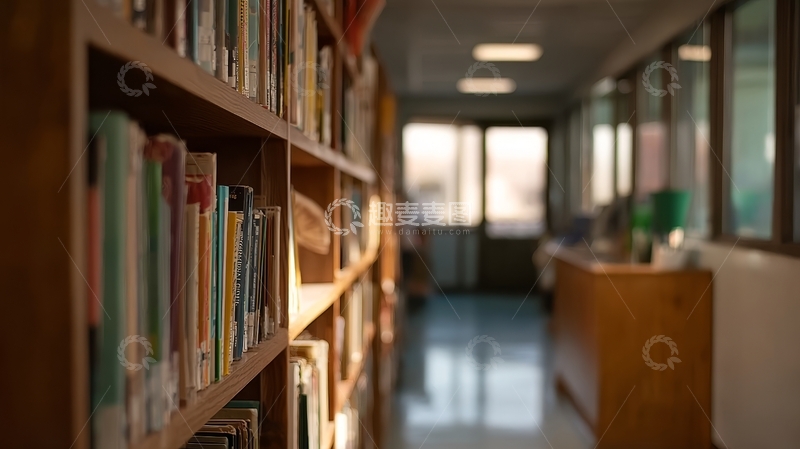 高清大图下载【趣麦麦图】图书馆书架走廊景象