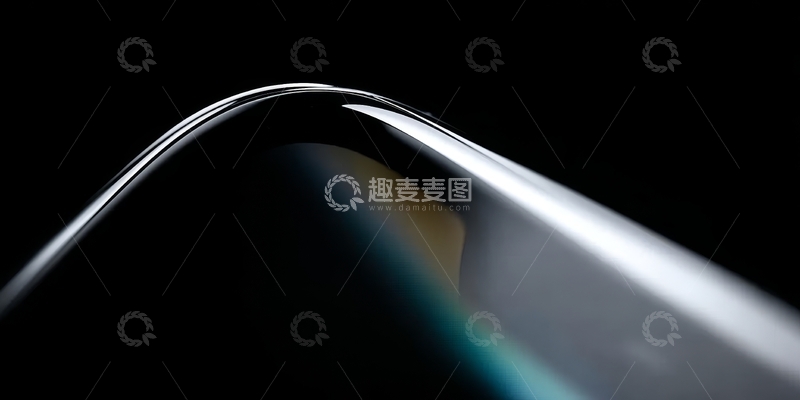 高清大图下载【趣麦麦图】黑色背景下的光滑弧形边缘特写