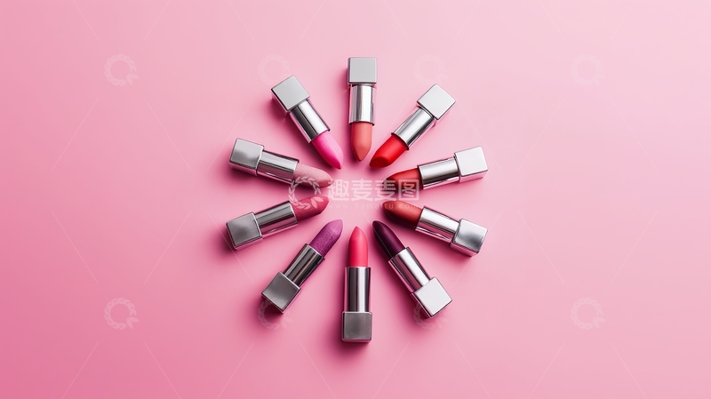 高清大图下载【趣麦麦图】多支口红围成圆形排列