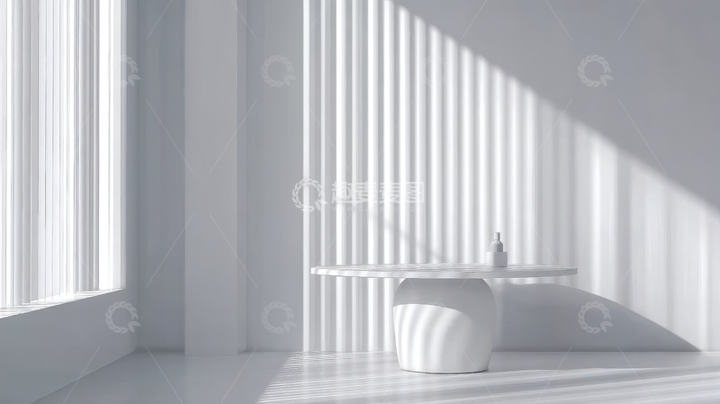 高清大图下载【趣麦麦图】阳光照射的白色室内空间