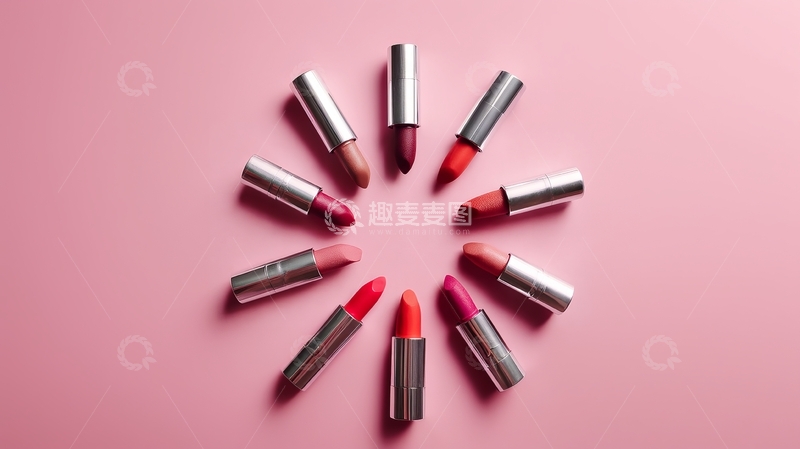 高清大图下载【趣麦麦图】多支口红围成圆形排列