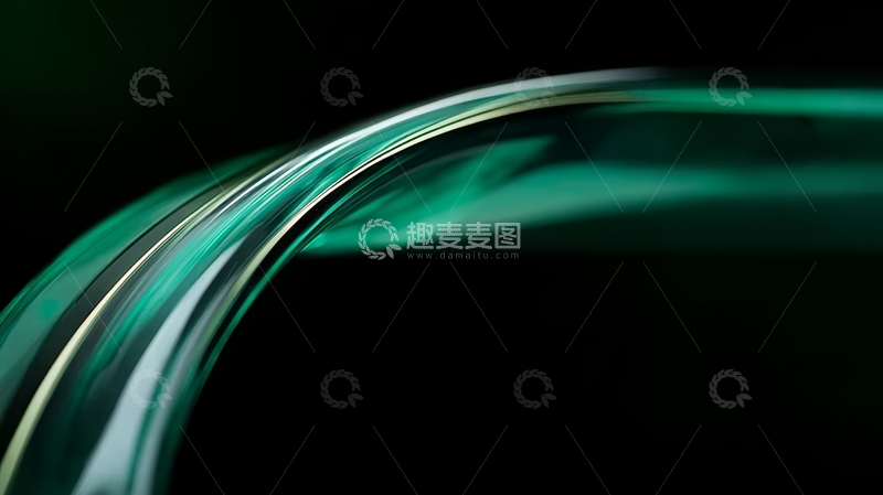 高清大图下载【趣麦麦图】绿色玻璃曲面的光影特写