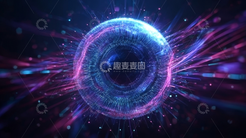 高清大图下载【趣麦麦图】发光的环形能量结构