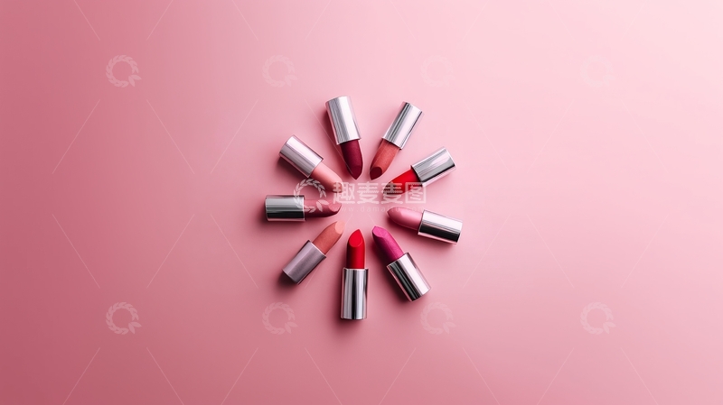高清大图下载【趣麦麦图】多支口红排列成圆形图案