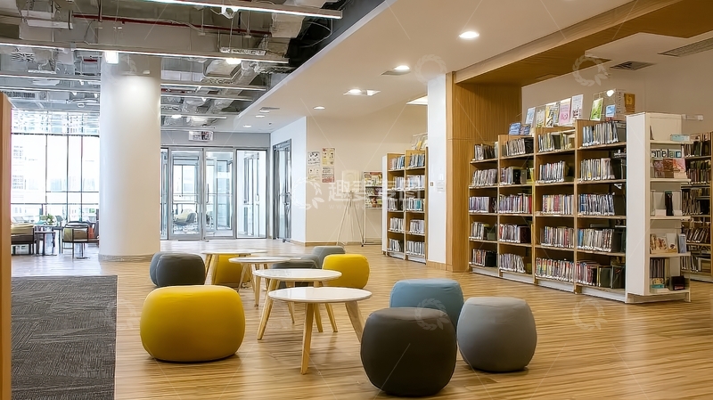 高清大图下载【趣麦麦图】现代图书馆阅读区