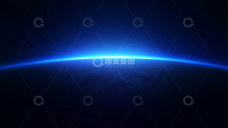 高清大图下载【趣麦麦图】地球边缘的蓝色光晕景象