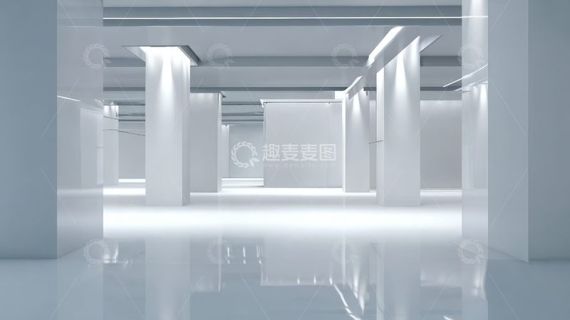 高清大图下载【趣麦麦图】明亮白色空间内部结构