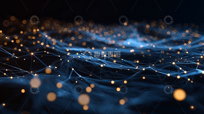 高清大图下载【趣麦麦图】-蓝色光点网络连接动态场景