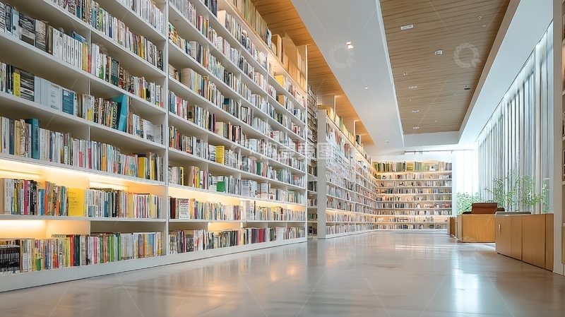 高清大图下载【趣麦麦图】现代化图书馆内部空间