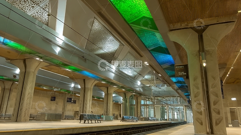 高清大图下载【趣麦麦图】现代化地铁站内部景象