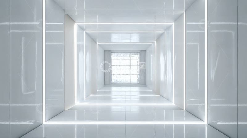 高清大图下载【趣麦麦图】白色走廊尽头透光窗户