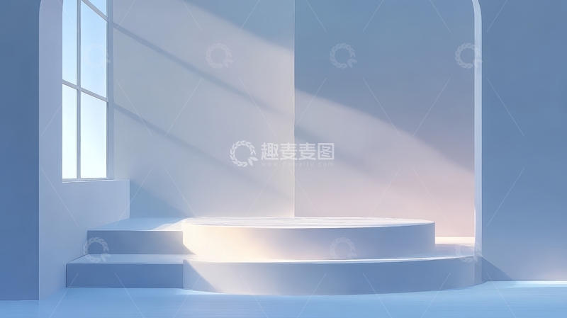 高清大图下载【趣麦麦图】阳光照进简约白色空间