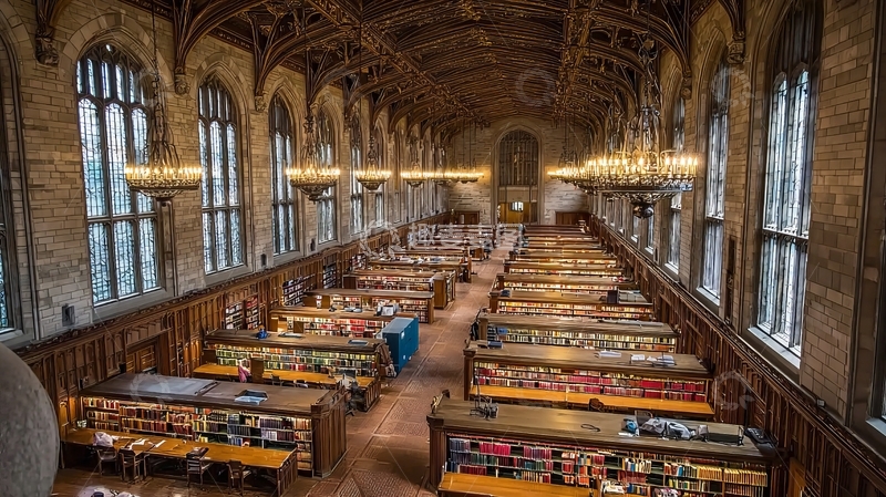 高清大图下载【趣麦麦图】宏伟图书馆内部阅览区