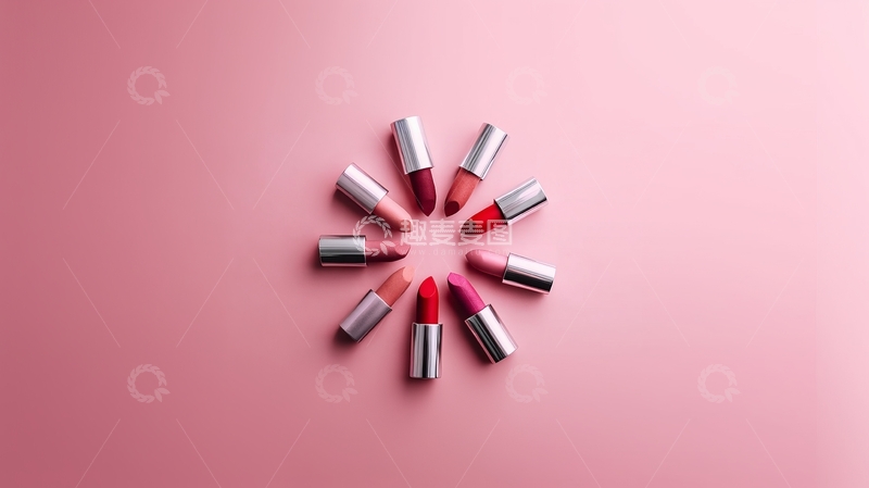 高清大图下载【趣麦麦图】多支口红排列成圆形图案