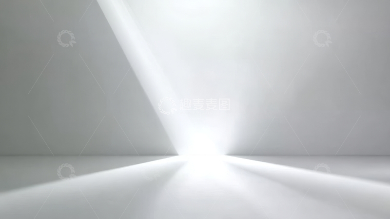 高清大图下载【趣麦麦图】光线在白色空间中投射出明亮光束